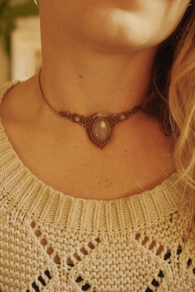 Collier fin quartz rose 